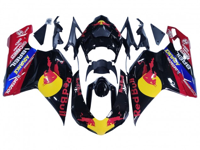 Purchase 2007-2014 Glossy Black Yellow Blue Red Bull Ducati 848/1098/1198 Motorcycle Fairings UK