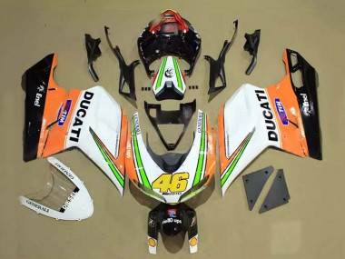 Purchase 2007-2014 White Orange Green Glossy Black Tim 46 Ducati 848/1098/1198 Motorcycle Fairings UK