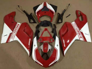 Purchase 2007-2014 White Red Corse Ducati 848 Motorcycle Fairings UK