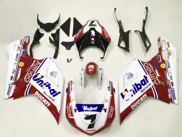Purchase 2007-2014 White Red Blue Unibat 7 Ducati 848/1098/1198 Motorcycle Fairings UK