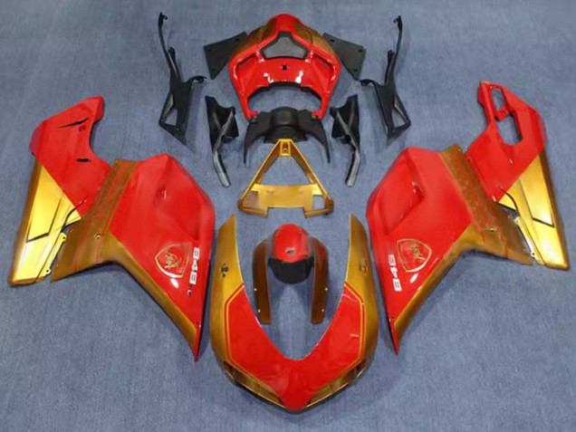 Purchase 2007-2014 Red Gold Ducati 848 Motorcycle Fairings UK