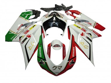 Purchase 2007-2014 White Red Green Accossato Ducati 848/1098/1198 Motorcycle Fairings UK