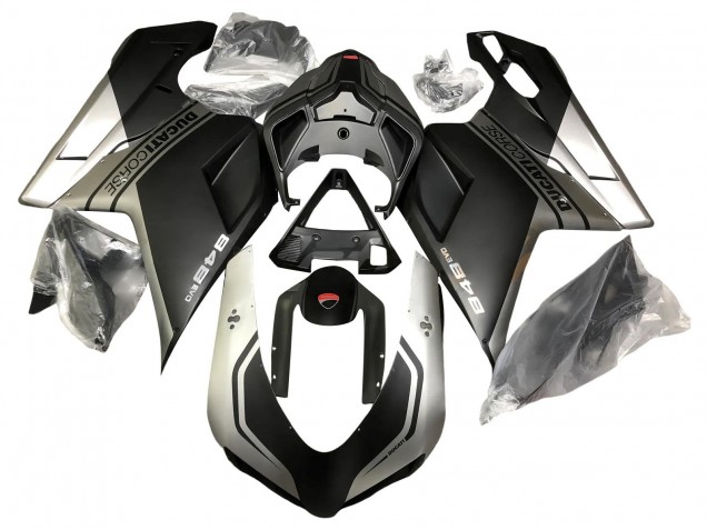 Purchase 2007-2014 Silver Matte Black Ducati 848 Motorcycle Fairings UK