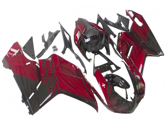 Purchase 2007-2014 Red Glossy Black Ducati 848 Motorcycle Fairing UK