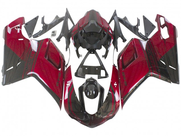 Purchase 2007-2014 Red Glossy Black Ducati 848 Motorcycle Fairing UK