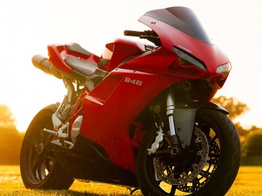 Purchase 2007-2014 Red Glossy Black Ducati 848 Motorcycle Fairings UK