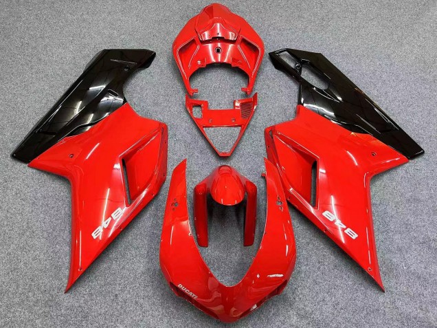 Purchase 2007-2014 Red Glossy Black Ducati 848 Motorcycle Fairings UK