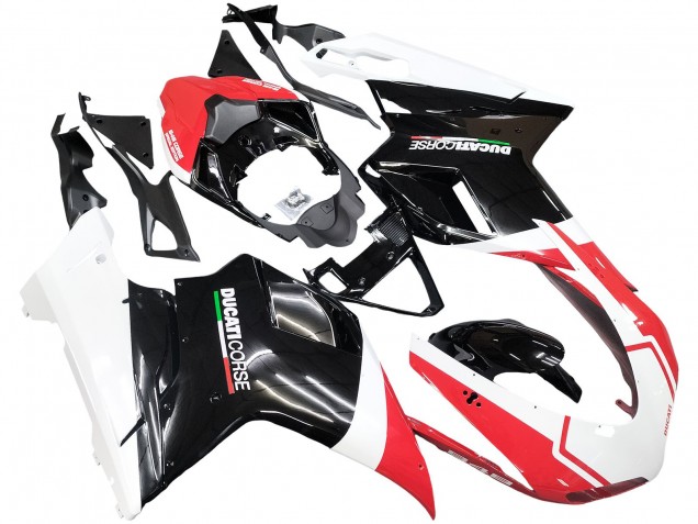 Purchase 2007-2014 White Red Glossy Black Ducati 848/1098/1198 Motorcycle Fairings UK