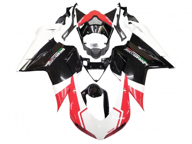 Purchase 2007-2014 White Red Glossy Black Ducati 848/1098/1198 Motorcycle Fairings UK