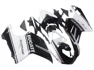 Purchase 2007-2014 White Glossy Black Corse Ducati 848/1098/1198 Motorcycle Fairings UK