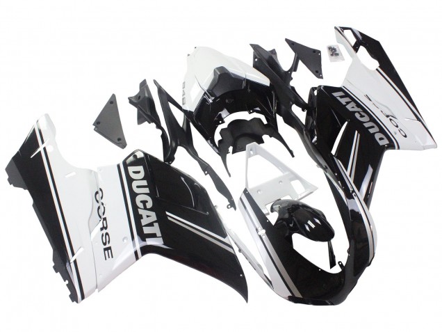 Purchase 2007-2014 White Glossy Black Corse Ducati 848/1098/1198 Motorcycle Fairings UK