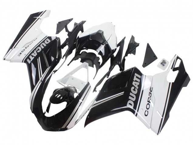 Purchase 2007-2014 White Glossy Black Corse Ducati 848/1098/1198 Motorcycle Fairings UK