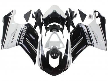 Purchase 2007-2014 White Glossy Black Corse Ducati 848/1098/1198 Motorcycle Fairings UK