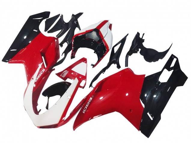 Purchase 2007-2014 White Red Glossy Black Ducati 1098 Motorcycle Fairings UK