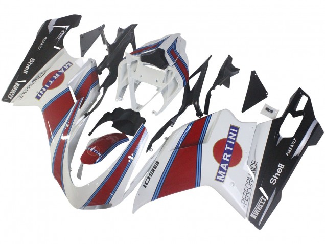 Purchase 2007-2014 White Red Blue Glossy Black Martini Ducati 1098 Motorcycle Fairings UK