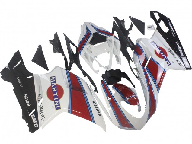 Purchase 2007-2014 White Red Blue Glossy Black Martini Ducati 1098 Motorcycle Fairings UK