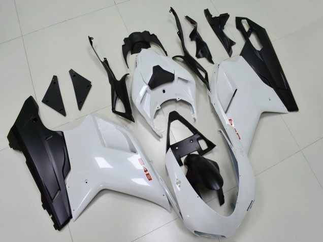 Purchase 2007-2014 White Matte Black Ducati 848 Motorcycle Fairings UK