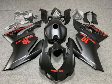 Purchase 2011-2014 Matte Black with Red Decals Mambo Cafe 19 Ducati 1199 Motorcycle Fairings UK