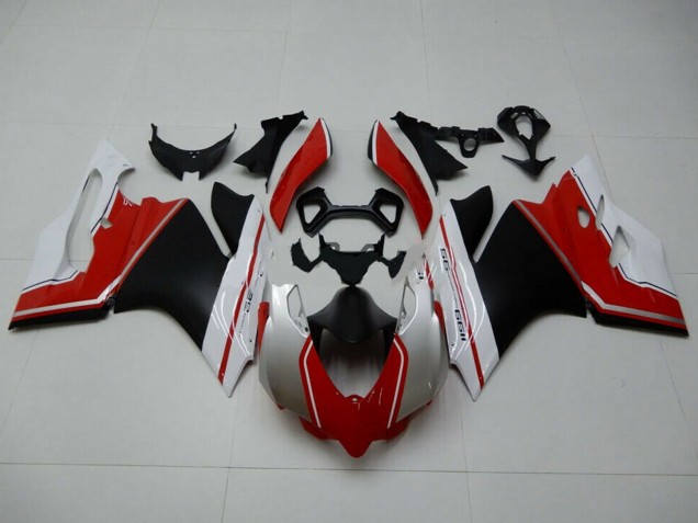 Purchase 2011-2014 White Red Matte Black Ducati 1199 Motorcycle Fairings UK