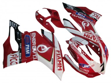Purchase 2011-2014 White Red Glossy Black Fiamm 7 Ducati 1199 Motorcycle Fairings UK