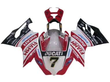 Purchase 2011-2014 White Red Glossy Black Fiamm Valsir 7 Ducati 1199 Motorcycle Fairings UK