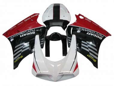 Purchase 1993-2005 White Red Glossy Black Racing Performance Ducati 748/916/996/998 Motorcycle Fairings UK