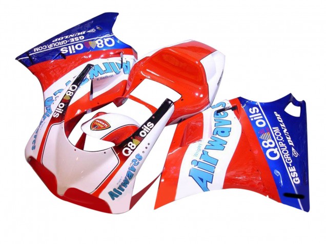 Purchase 1993-2005 White Red Blue Air Waves Ducati 748/916/996/998 Motorcycle Fairings UK