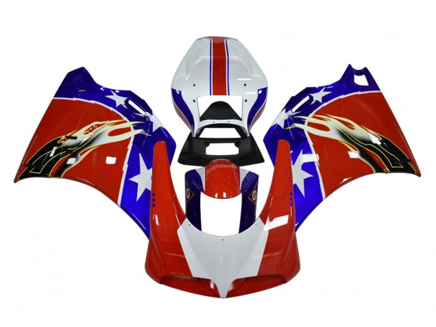 Purchase 1993-2005 White Red Blue Black Flame Ducati 748/916/996/998 Motorcycle Fairings UK