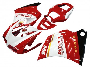 Purchase 1993-2005 White Red Gold Glossy Black Corse Performance Ducati 996 Motorcycle Fairings UK