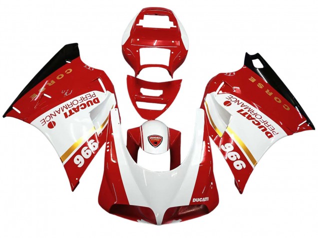 Purchase 1993-2005 White Red Gold Glossy Black Corse Performance Ducati 996 Motorcycle Fairings UK