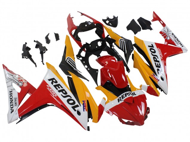 Purchase 2016-2018 Yellow White Red Repsol HRC Honda CBR500R Motorcycle Fairings UK Purchase 2016-2018 Yellow White Red Repsol HRC Honda CBR500R Motorcycle Fairings UK
