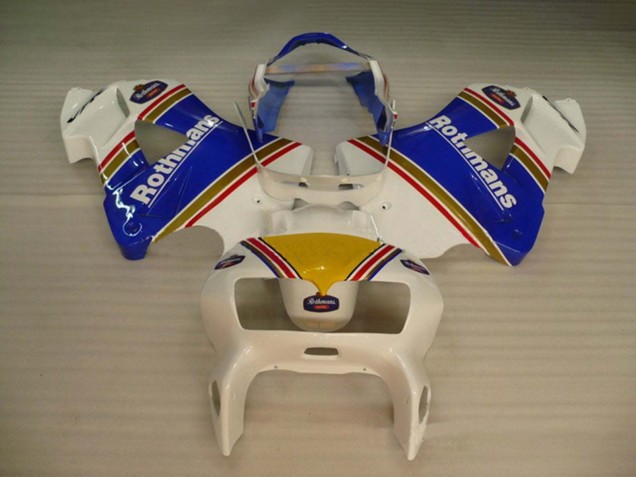 Purchase 1998-2001 White Blue Gold Rothmans Honda VFR 800 Motorcycle Fairings UK