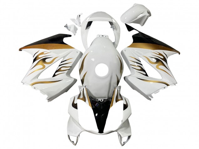 Purchase 2002-2013 White Gold Flame Honda VFR 800 Motorcycle Fairings UK
