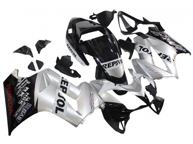 Purchase 2002-2013 Silver Glossy Black Repsol Honda VFR 800 Motorcycle Fairings UK