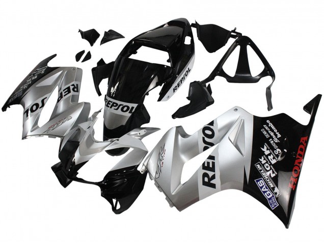 Purchase 2002-2013 Silver Glossy Black Repsol Honda VFR 800 Motorcycle Fairings UK
