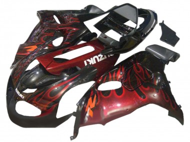 Purchase 1998-2003 Glossy Black Red Flame Suzuki TL1000R Motorcycle Fairings UK