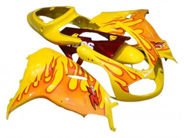 Purchase 1998-2003 Yellow with Red Flame Suzuki TL1000R Motorcycle Fairings UK