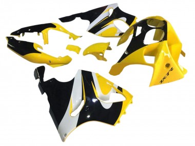Purchase 1996-2003 Yellow White Glossy Black Kawasaki ZX7R Motorcycle Fairings UK