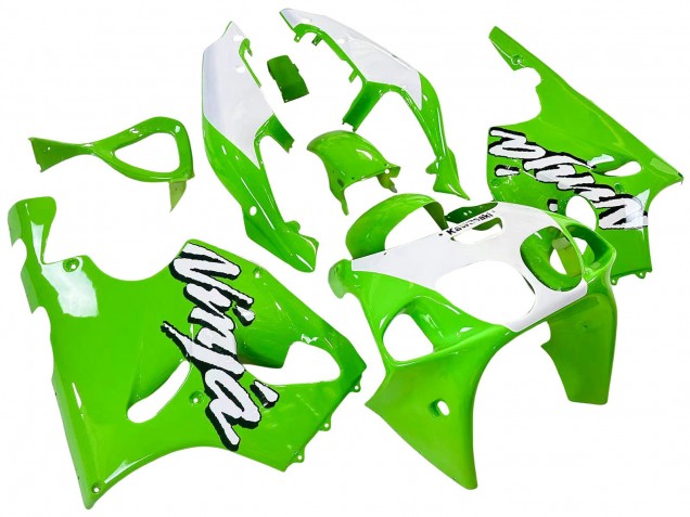 Purchase 1996-2003 White Green Kawasaki ZX7R Motorcycle Fairings UK