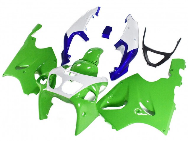 Purchase 1996-2003 White Green Blue Kawasaki ZX7R Motorcycle Fairings UK