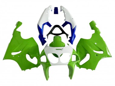 Purchase 1996-2003 White Green Blue Kawasaki ZX7R Motorcycle Fairings UK