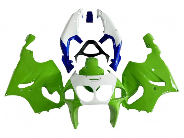 Purchase 1996-2003 White Green Blue Kawasaki ZX7R Motorcycle Fairings UK