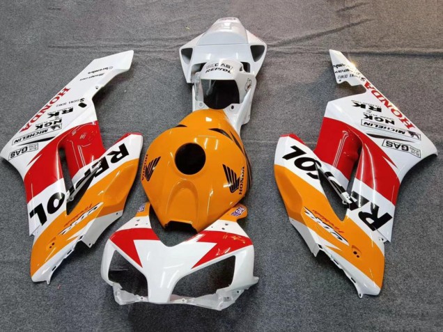 Purchase 2004-2005 White Orange Black Red Repsol Honda CBR1000RR Motorcycle Fairings UK