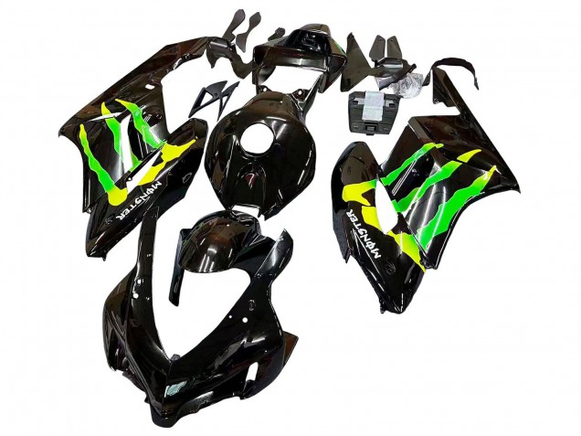 Purchase 2004-2005 Glossy Black Yellow Green Monster Honda CBR1000RR Motorcycle Fairings UK