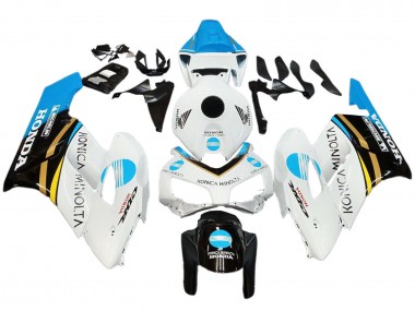 Purchase 2004-2005 White Light Blue Yellow Black Konica Minolta Honda CBR1000RR Motorcycle Fairings UK