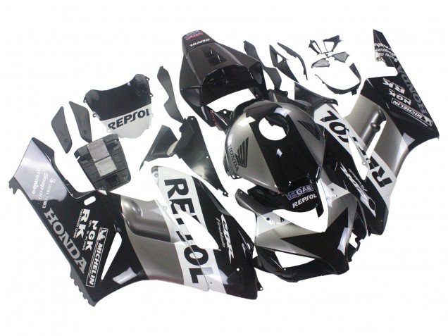 Purchase 2004-2005 Silver White Glossy Black Repsol Honda CBR1000RR Motorcycle Fairing Kits UK