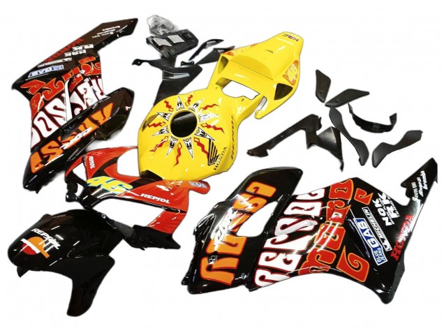 Purchase 2004-2005 Yellow Orange Glossy Black Repsol Rossi 46 Honda CBR1000RR Motorcycle Fairings UK