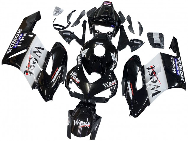 Purchase 2004-2005 Glossy Black White West Honda CBR1000RR Motorcycle Fairings UK