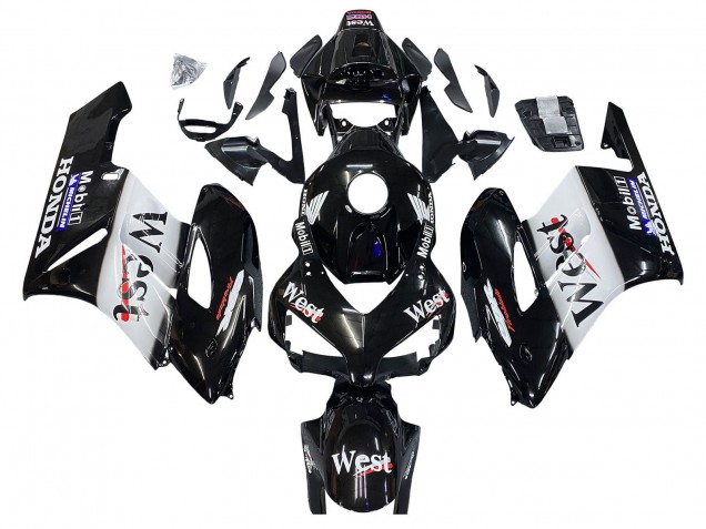 Purchase 2004-2005 Glossy Black White West Honda CBR1000RR Motorcycle Fairings UK
