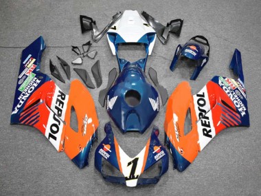 Purchase 2004-2005 Orange White Red Blue Repsol Honda CBR1000RR Motorcycle Fairings UK